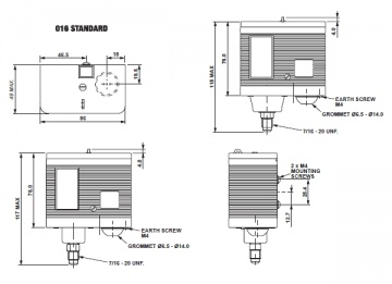 Presostat electronic Ranco presiune inalta 016 (schema)